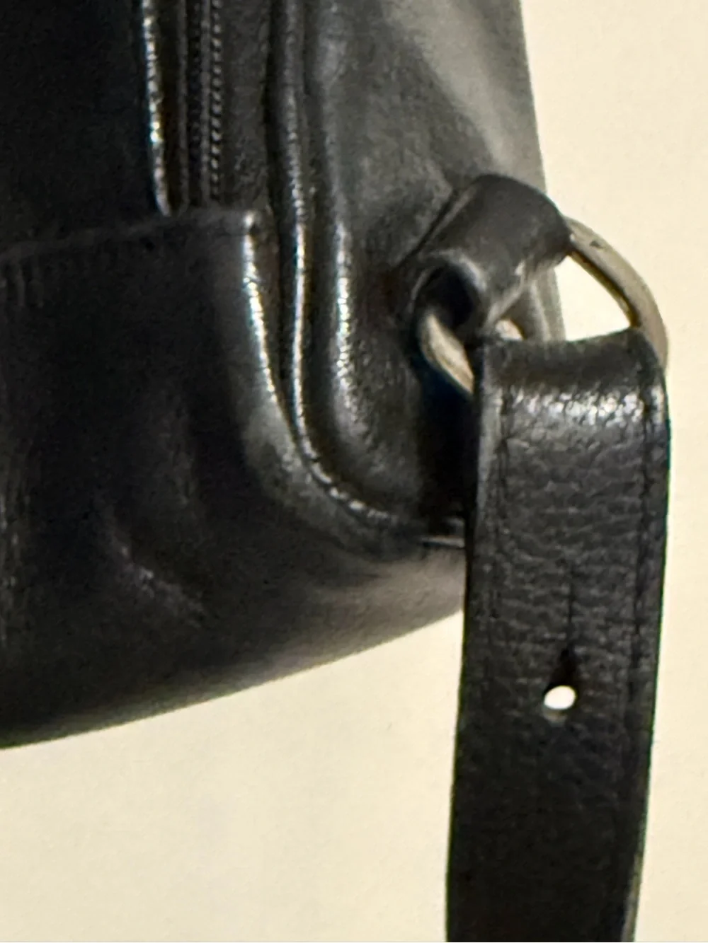 VTG Longchamp Paris Black Leather Backpack